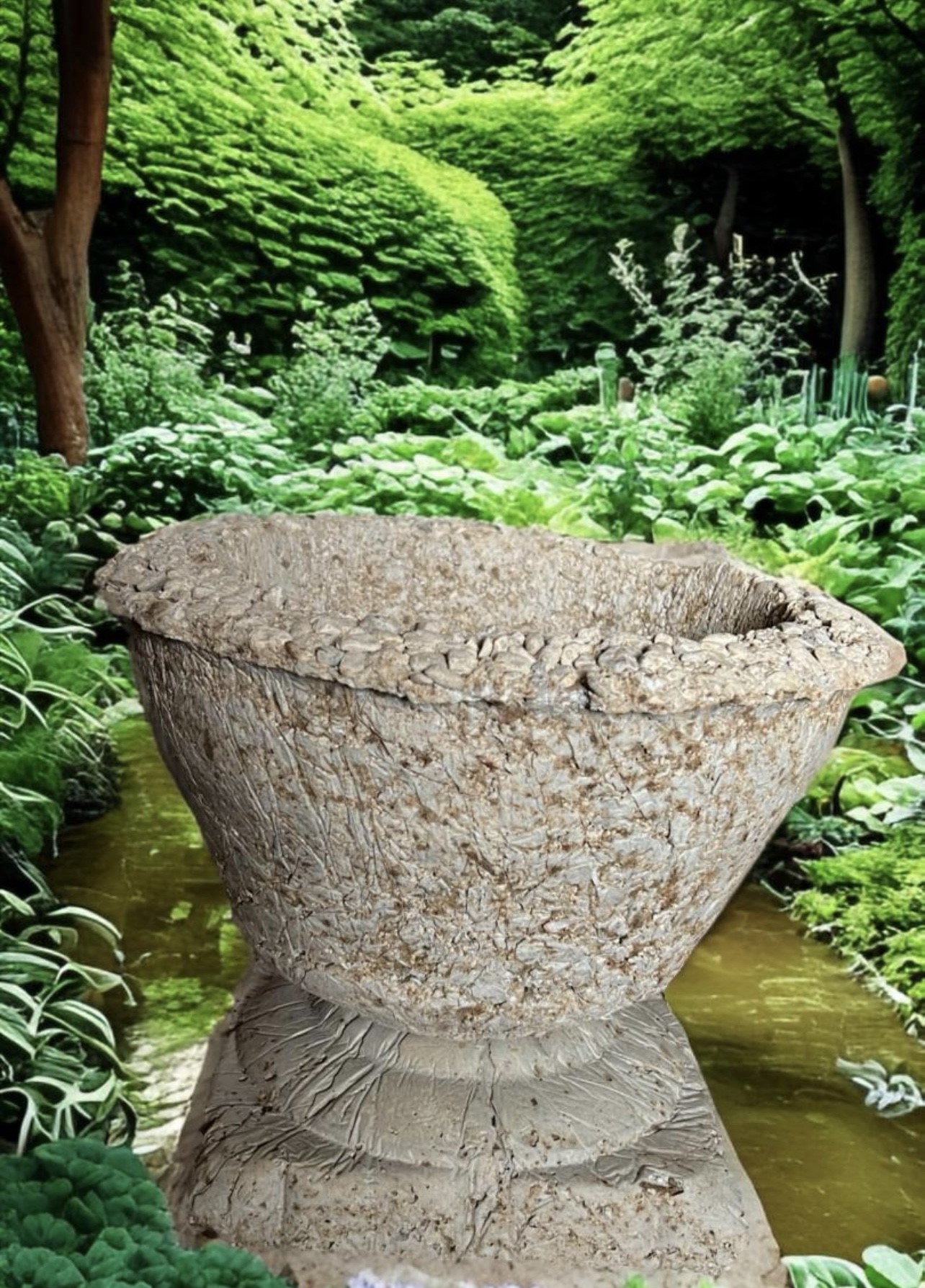 N-22003 XL Hypertufa Planter with Base