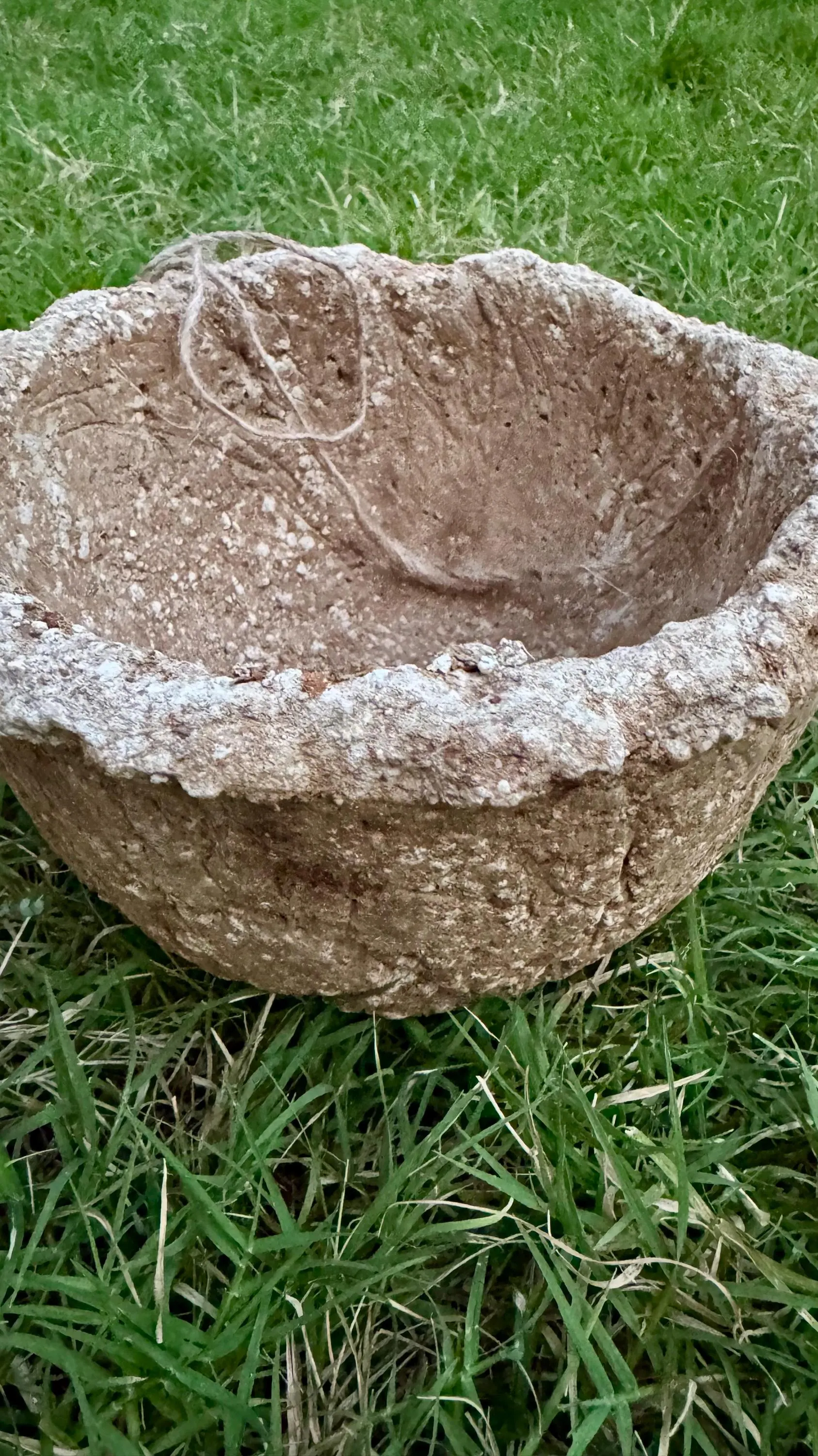 N22028 Rustic Charm: Handmade Hypertufa Flowerpot for Modern Home and Gardens